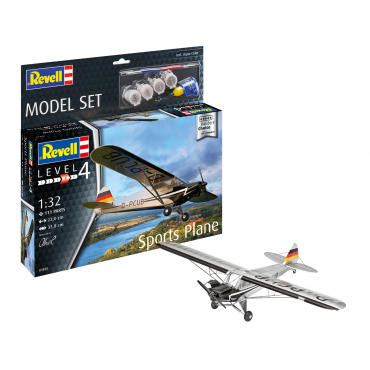 KIT PARA MONTAR REVELL MODEL SET AVIÃO SPORTS PLANE BUILDERS' CHOICE 1/32 111 PEÇAS COMPLETO COM TINTAS COLA E PINCEL REV 63835